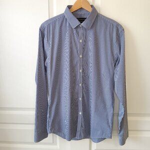 Tailored Athlete Men's Navy Gingham Check Essential Business Shirt Size L